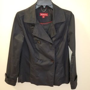 Merona Women's Collared Light Weight Button Up Jacket Black Size Small
